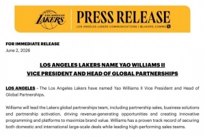 湖人vs姚·威廉姆斯二世_NBA最新动态_篮球赛事高清直播配图
