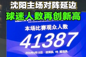 东北超第2轮沈阳主场对延边，铁西体育场现场观众41387人再创新高配图